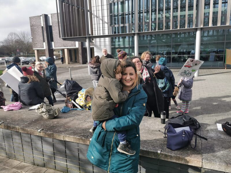 Karen and Rosamund with baby