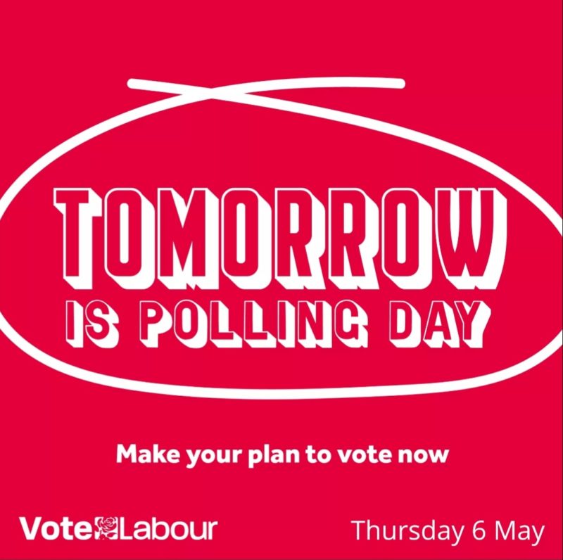 Make your plan to vote Labour tomorrow 
